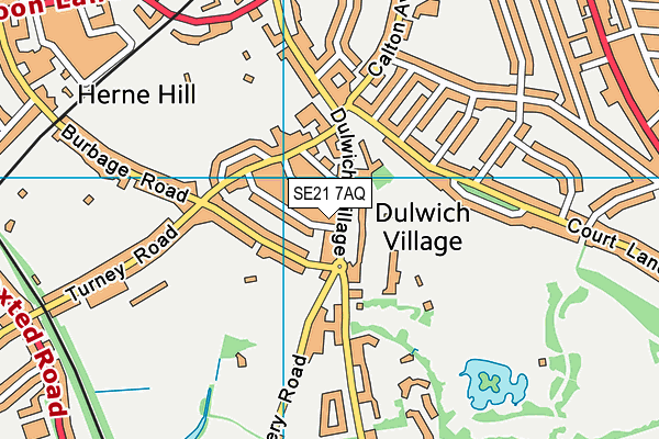 SE21 7AQ map - OS VectorMap District (Ordnance Survey)