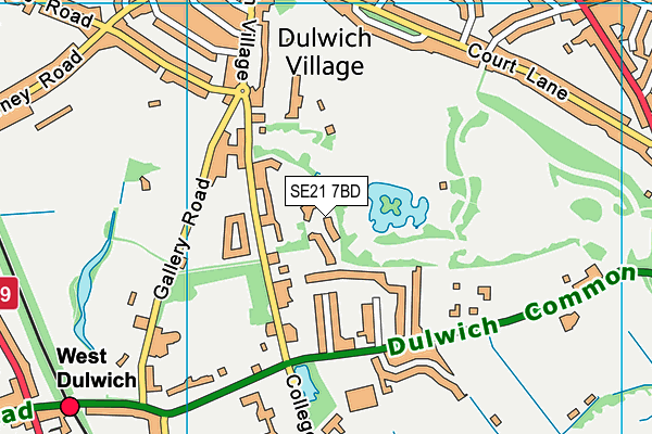 SE21 7BD map - OS VectorMap District (Ordnance Survey)
