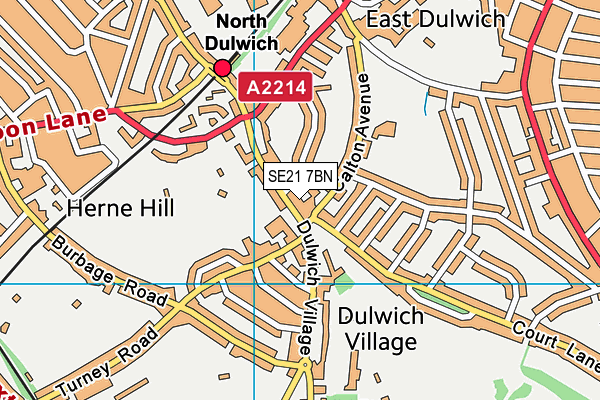 SE21 7BN map - OS VectorMap District (Ordnance Survey) SE21 7BN map - OS VectorMap District (Ordnance Survey)