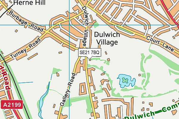 SE21 7BQ map - OS VectorMap District (Ordnance Survey)