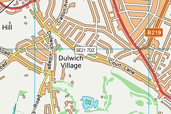SE21 7DZ map - OS VectorMap District (Ordnance Survey)