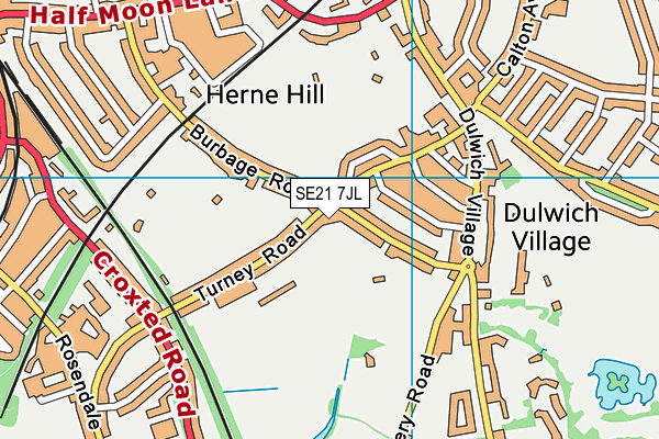SE21 7JL map - OS VectorMap District (Ordnance Survey)