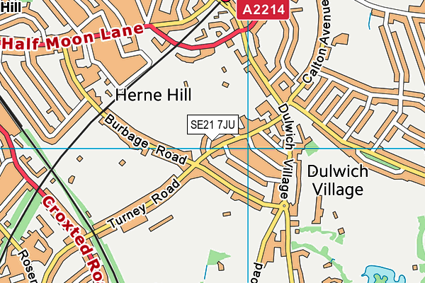 SE21 7JU map - OS VectorMap District (Ordnance Survey)