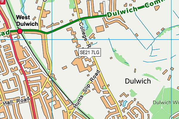 SE21 7LG map - OS VectorMap District (Ordnance Survey) SE21 7LG map - OS VectorMap District (Ordnance Survey)