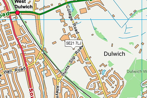 SE21 7LJ map - OS VectorMap District (Ordnance Survey) SE21 7LJ map - OS VectorMap District (Ordnance Survey)