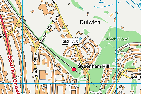 SE21 7LX map - OS VectorMap District (Ordnance Survey)