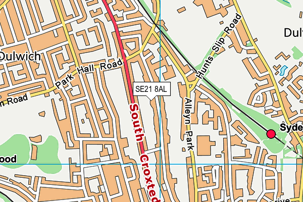 SE21 8AL map - OS VectorMap District (Ordnance Survey) SE21 8AL map - OS VectorMap District (Ordnance Survey)