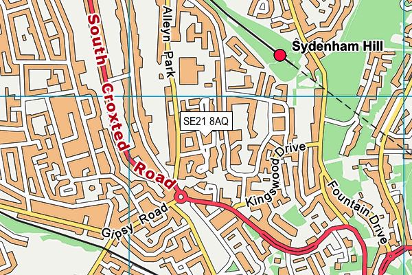 SE21 8AQ map - OS VectorMap District (Ordnance Survey)