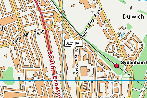 SE21 8AT map - OS VectorMap District (Ordnance Survey)