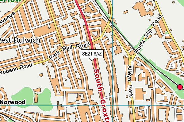 SE21 8AZ map - OS VectorMap District (Ordnance Survey) SE21 8AZ map - OS VectorMap District (Ordnance Survey)