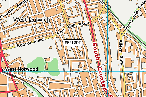 SE21 8DT map - OS VectorMap District (Ordnance Survey) SE21 8DT map - OS VectorMap District (Ordnance Survey)