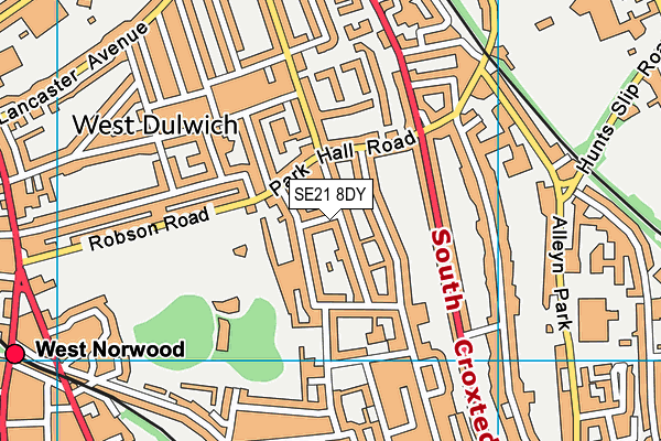 SE21 8DY map - OS VectorMap District (Ordnance Survey) SE21 8DY map - OS VectorMap District (Ordnance Survey)
