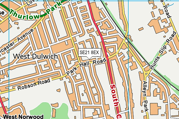SE21 8EX map - OS VectorMap District (Ordnance Survey) SE21 8EX map - OS VectorMap District (Ordnance Survey)