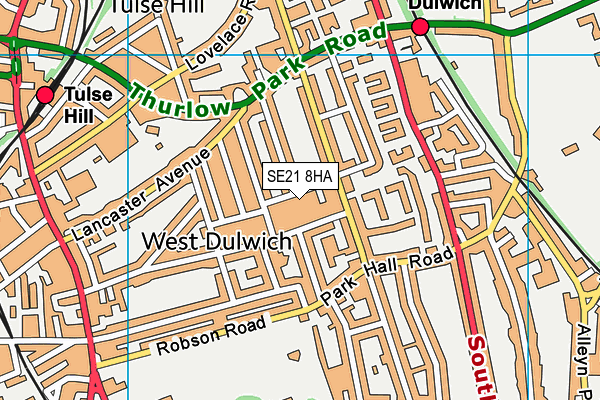 SE21 8HA map - OS VectorMap District (Ordnance Survey) SE21 8HA map - OS VectorMap District (Ordnance Survey)