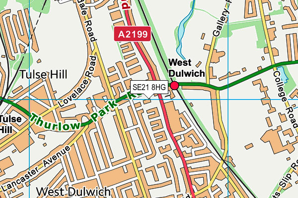 SE21 8HG map - OS VectorMap District (Ordnance Survey)