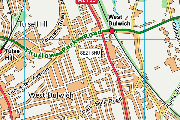 SE21 8HU map - OS VectorMap District (Ordnance Survey)