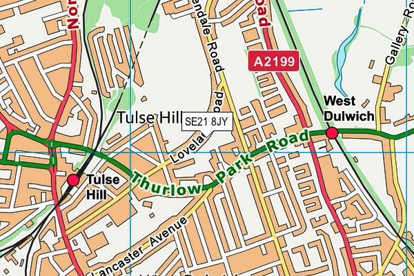 SE21 8JY map - OS VectorMap District (Ordnance Survey)