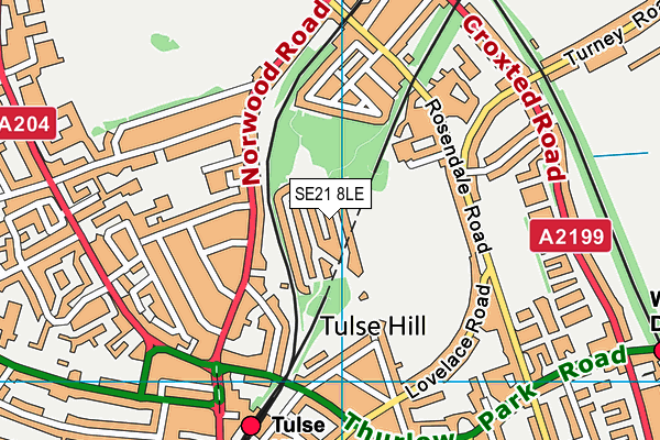 SE21 8LE map - OS VectorMap District (Ordnance Survey) SE21 8LE map - OS VectorMap District (Ordnance Survey)