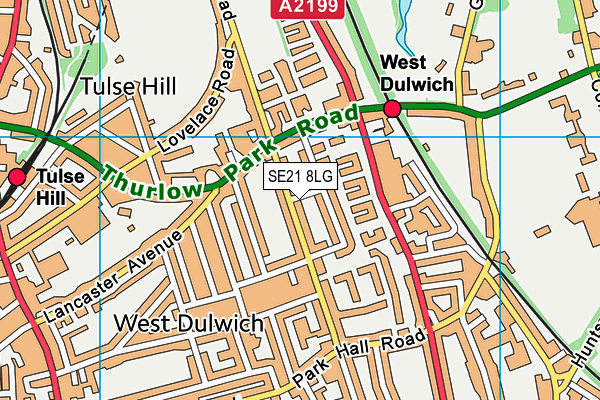 SE21 8LG map - OS VectorMap District (Ordnance Survey) SE21 8LG map - OS VectorMap District (Ordnance Survey)