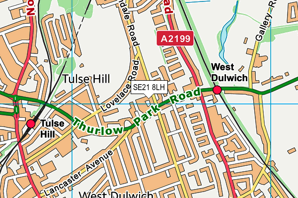 SE21 8LH map - OS VectorMap District (Ordnance Survey)