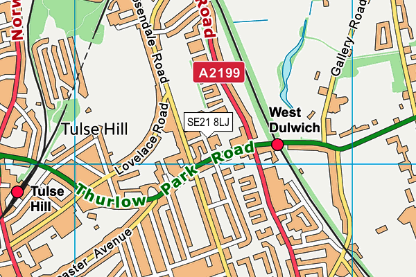 SE21 8LJ map - OS VectorMap District (Ordnance Survey)