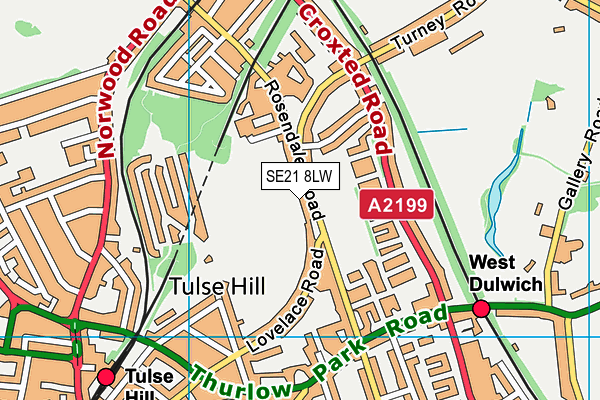 SE21 8LW map - OS VectorMap District (Ordnance Survey)