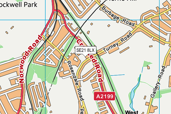 SE21 8LX map - OS VectorMap District (Ordnance Survey)