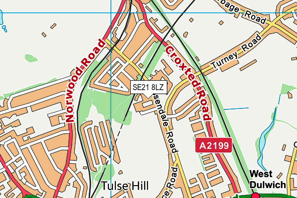 SE21 8LZ map - OS VectorMap District (Ordnance Survey)
