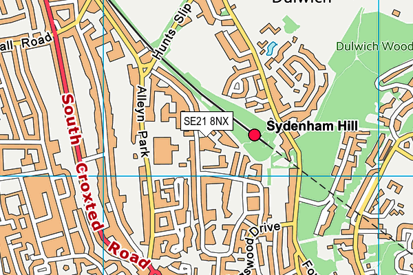 SE21 8NX map - OS VectorMap District (Ordnance Survey)