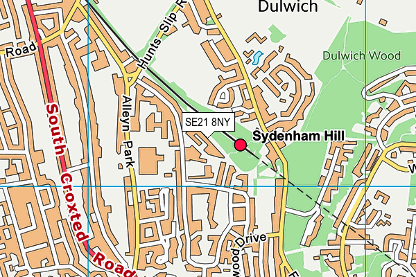 SE21 8NY map - OS VectorMap District (Ordnance Survey)