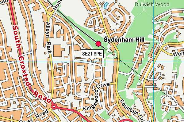 SE21 8PE map - OS VectorMap District (Ordnance Survey) SE21 8PE map - OS VectorMap District (Ordnance Survey)