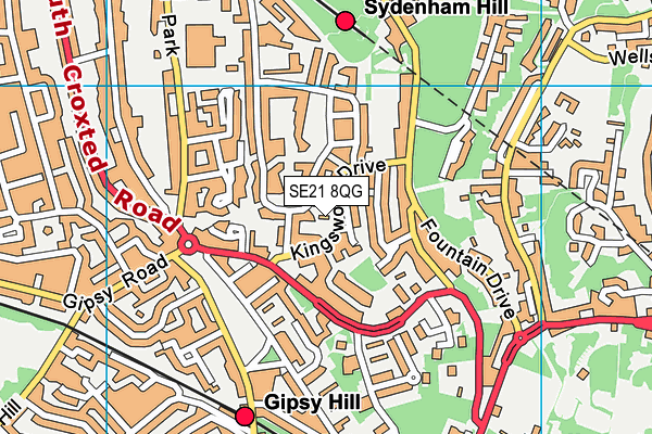 SE21 8QG map - OS VectorMap District (Ordnance Survey) SE21 8QG map - OS VectorMap District (Ordnance Survey)