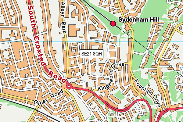 SE21 8QH map - OS VectorMap District (Ordnance Survey) SE21 8QH map - OS VectorMap District (Ordnance Survey)