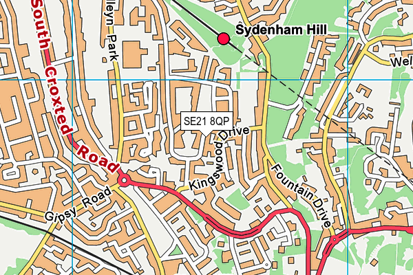 SE21 8QP map - OS VectorMap District (Ordnance Survey) SE21 8QP map - OS VectorMap District (Ordnance Survey)