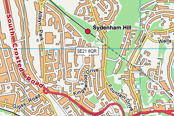 SE21 8QR map - OS VectorMap District (Ordnance Survey) SE21 8QR map - OS VectorMap District (Ordnance Survey)