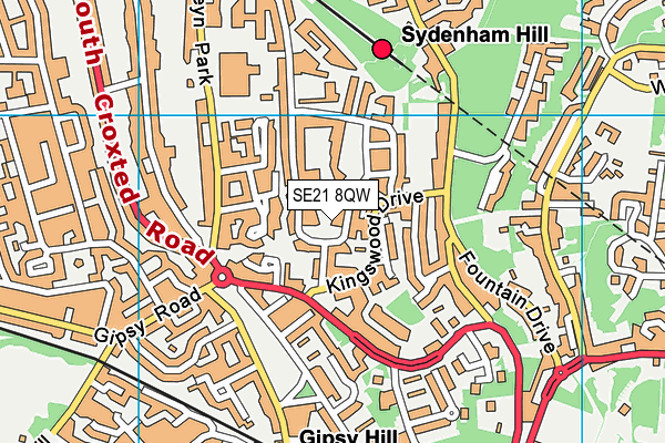 SE21 8QW map - OS VectorMap District (Ordnance Survey) SE21 8QW map - OS VectorMap District (Ordnance Survey)