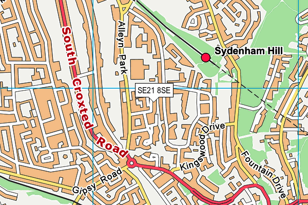 SE21 8SE map - OS VectorMap District (Ordnance Survey) SE21 8SE map - OS VectorMap District (Ordnance Survey)