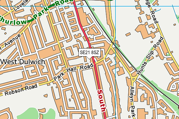 SE21 8SZ map - OS VectorMap District (Ordnance Survey) SE21 8SZ map - OS VectorMap District (Ordnance Survey)