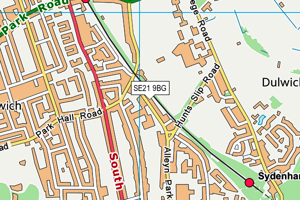 SE21 9BG map - OS VectorMap District (Ordnance Survey) SE21 9BG map - OS VectorMap District (Ordnance Survey)