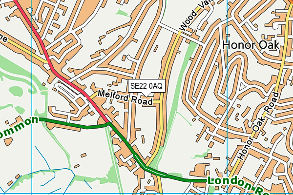 SE22 0AQ map - OS VectorMap District (Ordnance Survey) SE22 0AQ map - OS VectorMap District (Ordnance Survey)
