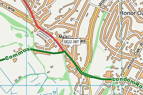 SE22 0BT map - OS VectorMap District (Ordnance Survey) SE22 0BT map - OS VectorMap District (Ordnance Survey)