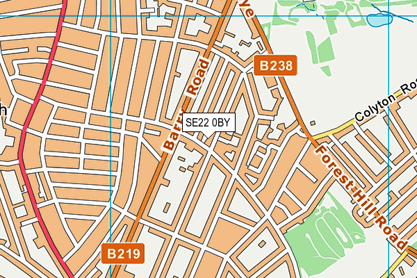 SE22 0BY map - OS VectorMap District (Ordnance Survey) SE22 0BY map - OS VectorMap District (Ordnance Survey)