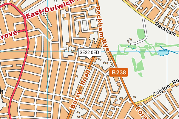 SE22 0ED map - OS VectorMap District (Ordnance Survey) SE22 0ED map - OS VectorMap District (Ordnance Survey)
