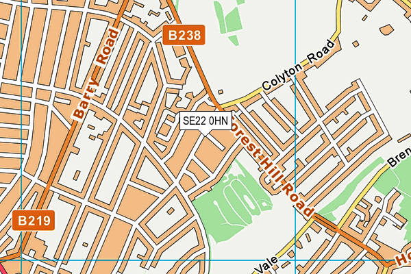 SE22 0HN map - OS VectorMap District (Ordnance Survey) SE22 0HN map - OS VectorMap District (Ordnance Survey)