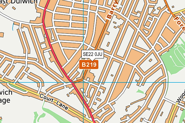 SE22 0JU map - OS VectorMap District (Ordnance Survey) SE22 0JU map - OS VectorMap District (Ordnance Survey)