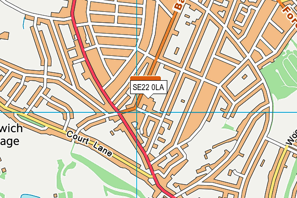 SE22 0LA map - OS VectorMap District (Ordnance Survey) SE22 0LA map - OS VectorMap District (Ordnance Survey)