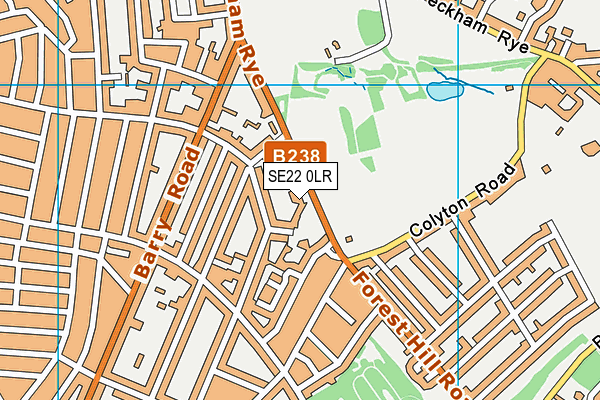 SE22 0LR map - OS VectorMap District (Ordnance Survey) SE22 0LR map - OS VectorMap District (Ordnance Survey)