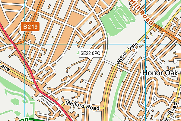 SE22 0PQ map - OS VectorMap District (Ordnance Survey) SE22 0PQ map - OS VectorMap District (Ordnance Survey)