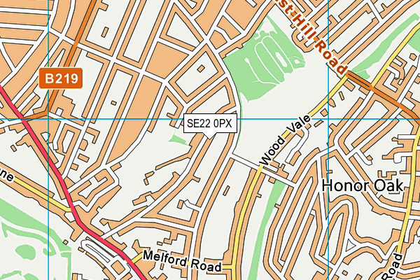 SE22 0PX map - OS VectorMap District (Ordnance Survey) SE22 0PX map - OS VectorMap District (Ordnance Survey)