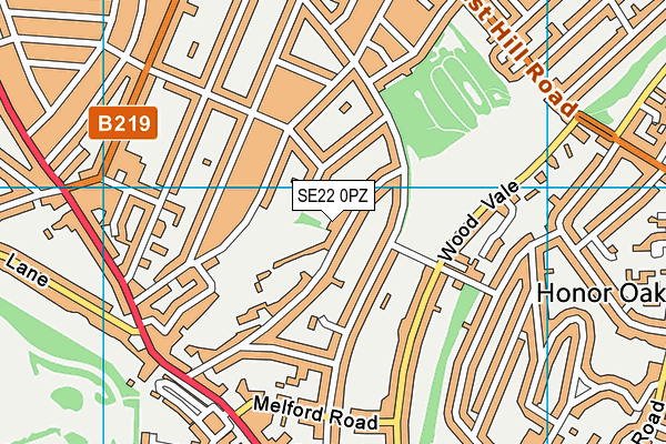 SE22 0PZ map - OS VectorMap District (Ordnance Survey) SE22 0PZ map - OS VectorMap District (Ordnance Survey)
